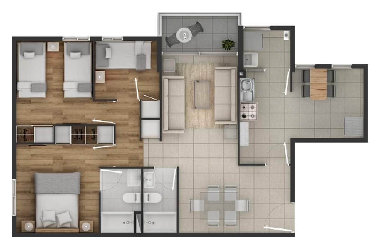 Planta del departamento T4A